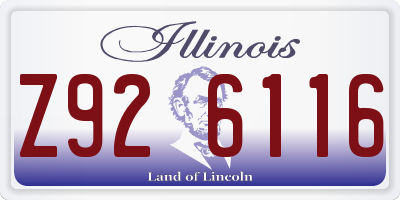 IL license plate Z926116