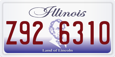 IL license plate Z926310