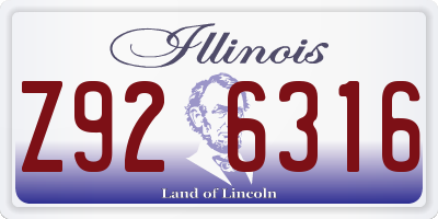 IL license plate Z926316