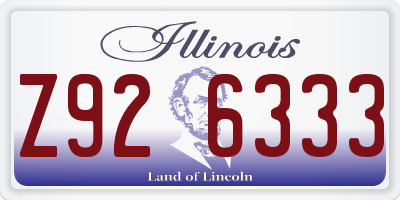 IL license plate Z926333