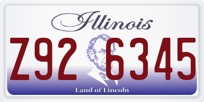 IL license plate Z926345