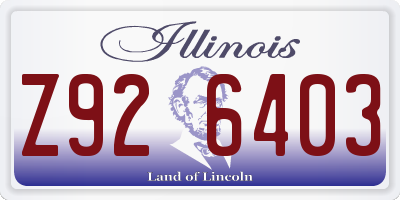 IL license plate Z926403