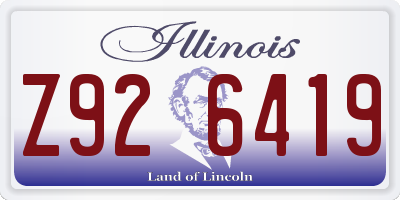 IL license plate Z926419
