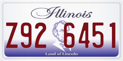 IL license plate Z926451
