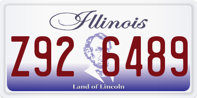 IL license plate Z926489