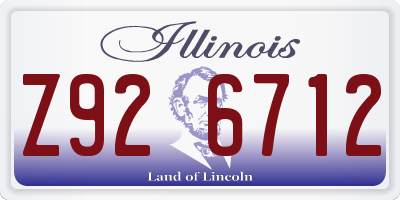 IL license plate Z926712