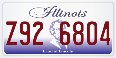 IL license plate Z926804