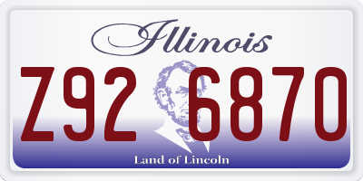 IL license plate Z926870