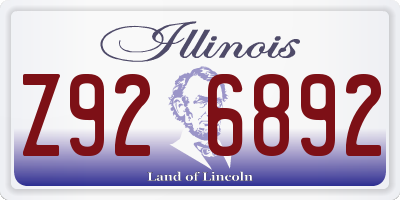 IL license plate Z926892
