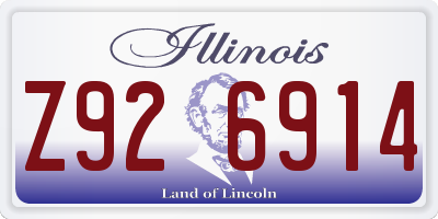 IL license plate Z926914