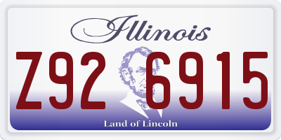 IL license plate Z926915