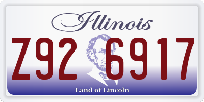 IL license plate Z926917