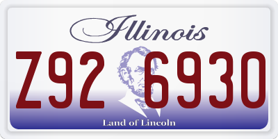 IL license plate Z926930