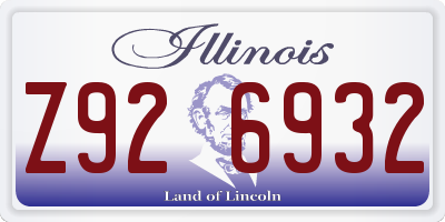 IL license plate Z926932