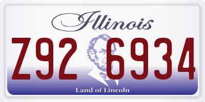 IL license plate Z926934