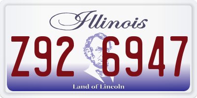 IL license plate Z926947