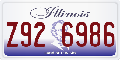 IL license plate Z926986