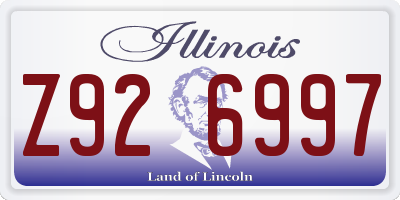 IL license plate Z926997