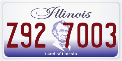 IL license plate Z927003