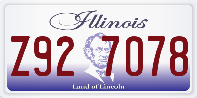 IL license plate Z927078