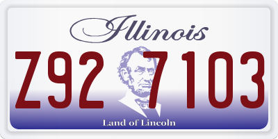 IL license plate Z927103