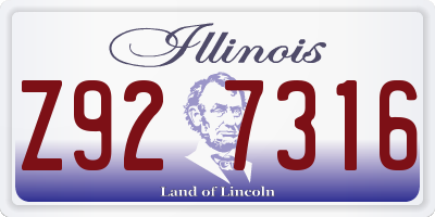 IL license plate Z927316