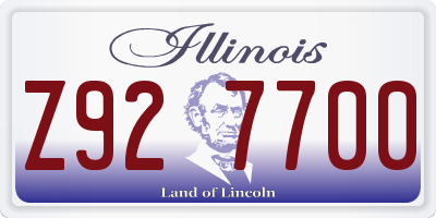 IL license plate Z927700