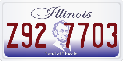 IL license plate Z927703