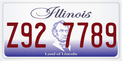 IL license plate Z927789