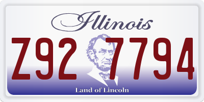 IL license plate Z927794
