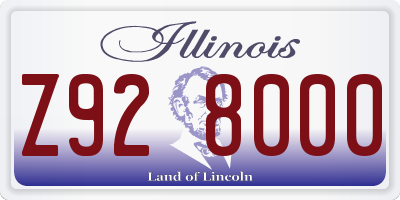 IL license plate Z928000