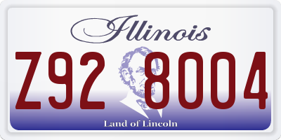 IL license plate Z928004