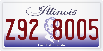 IL license plate Z928005