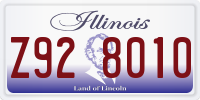 IL license plate Z928010