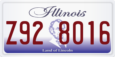 IL license plate Z928016