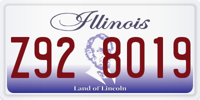 IL license plate Z928019