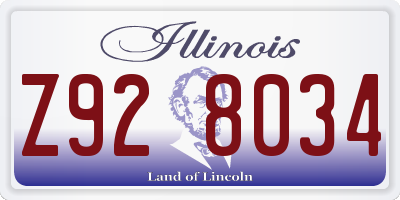 IL license plate Z928034
