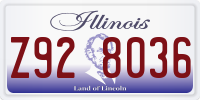 IL license plate Z928036