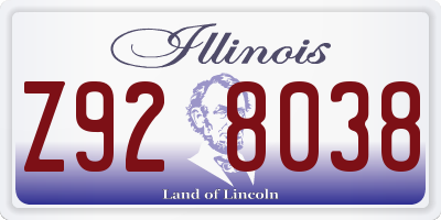 IL license plate Z928038