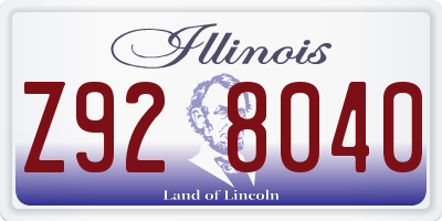 IL license plate Z928040