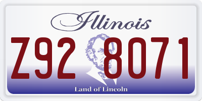 IL license plate Z928071