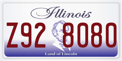 IL license plate Z928080