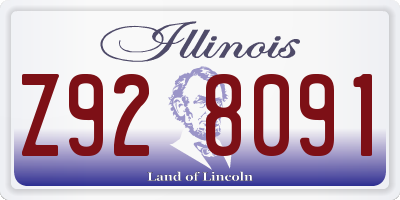 IL license plate Z928091