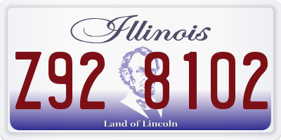 IL license plate Z928102