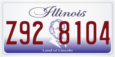 IL license plate Z928104