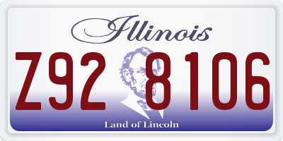 IL license plate Z928106