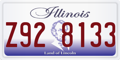 IL license plate Z928133