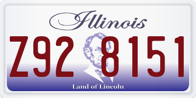 IL license plate Z928151