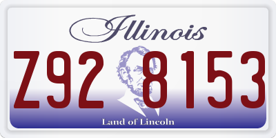 IL license plate Z928153