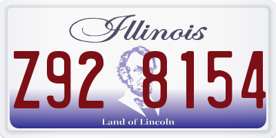 IL license plate Z928154